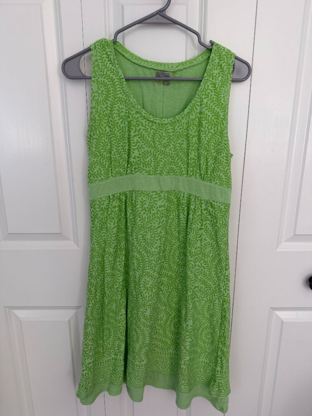 Athleta Vyasa Yoga Burnout Dress In Lime Green Drawstring Tie Back Size M